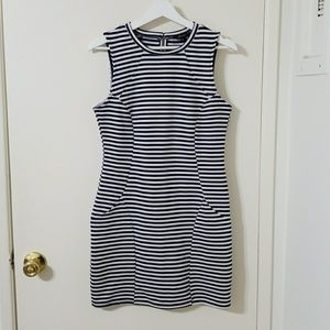 Monteau sleeveless stripe bodycon dress